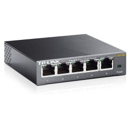 TP-Link TL-SG105E 5-Port Gigabit Desktop Easy Smart Switch, 5 10/100/1000Mbps RJ45 Ports, MTU/Port/Tag-based VLAN, QoS, IGMP Snooping