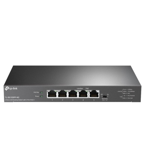 TP-Link TL-SG105PP-M2 5-Port 2.5G Desktop Switch with 4-Port PoE++