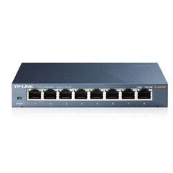 TP-Link TL-SG108 8-Port Gigabit Desktop Switch Steel Case Fanless 11.9Mpps Support 802.1p/DSCP QoS1 and IGMP Snooping Plug  Play