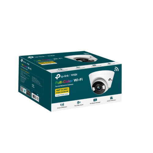 TP-Link VIGI 4MP C440-W(4mm) Full-Colour Wi-Fi Turret Network Camera,4mm Lens, Smart Detection, 3YW (LD)