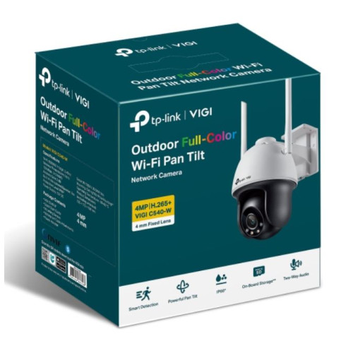 TP-Link VIGI 4MP C540-W(4mm) Outdoor Full-Colour Wi-Fi Pan Tilt Network Camera, 4mm Lens, Smart Detection,3YW (LD)