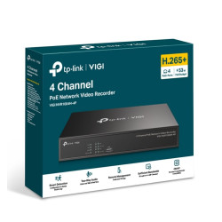 TP-Link VIGI NVR1004H-4P 4 Channel PoE+ Network Video Recorder, 24/7 Continuous Recording, 4K HDMI Video Output  16MP Decoding Capacity 3Y (LD)