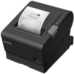 EPSON TM-T88VI Thermal Direct Receipt Printer, Serial(25 Pin)/USB/Ethernet Interface, Max Width 80mm, 350mm/s Print Speed, Includes PSU  Serial Cable