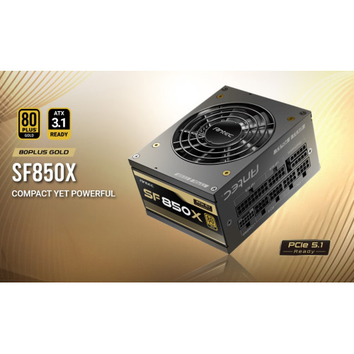 Antec SFX 850w 80+ Gold, Fully-Modular, ATX 3.1, PCI-E 5.1, 92mm Silent Fan, Japanese Caps, Zero RPM, Compact Power Supply, PSU,7 Years Warranty 2024