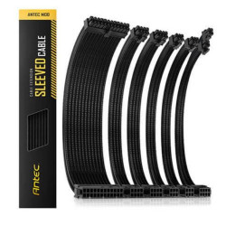 Antec Cable Kit -  Sleeved Extension Cable Kit - Black. 24PIN ATX, 4+4 EPS, 8PIN PCI-E, 6PIN PCI-E,  Compatible with Neo-Eco Series Universal PSU (LS)