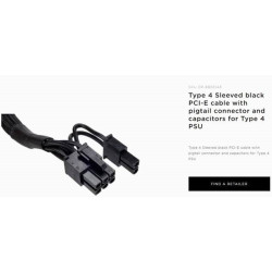 Corsair CP-8920143 Type 4 Sleeved Black PCI-E Cable.