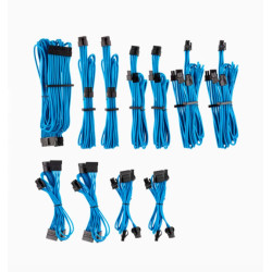 For Corsair PSU - BLUE Premium Individually Sleeved DC Cable Pro Kit, Type 4 (Generation 4)