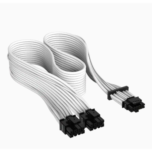 Corsair Premium Individually Sleeved 12+4pin PCIe Gen 5 Type-4 600W 12VHPWR Cable, White 4080 / 4070 / 4090xx