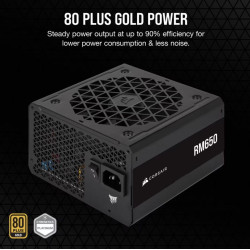 Corsair RM650 650 Watt, 80 PLUS GOLD Certified, Fully Modular Power Supply New 2024