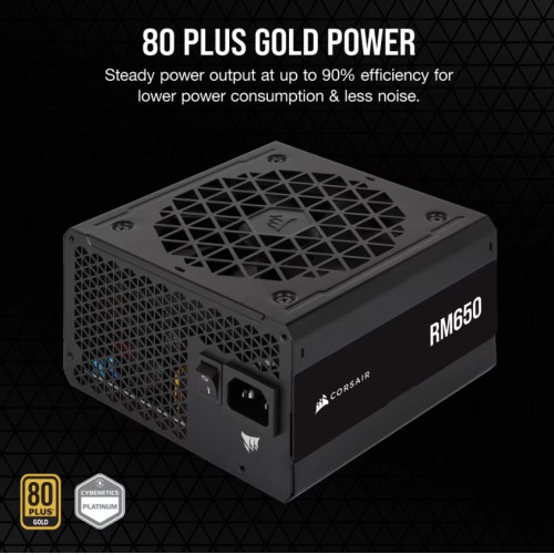 Corsair RM650 650 Watt, 80 PLUS GOLD Certified, Fully Modular Power Supply New 2024