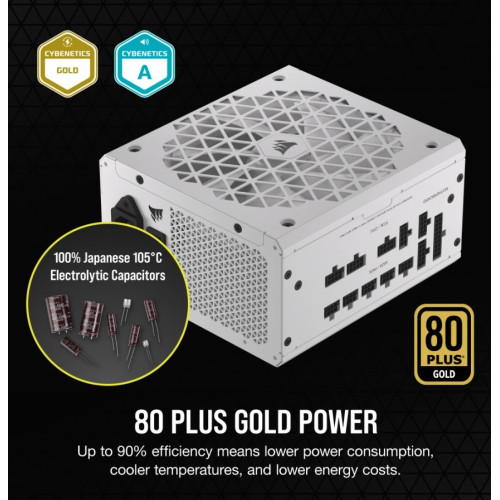 Corsair RMx Shift White Series, RM750x Shift White, 750 Watt, 80 PLUS GOLD Certified, Fully Modular Power Supply