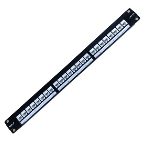 LDR 24 Port Cat6A UTP Patch Panel Rack Mount - 1U