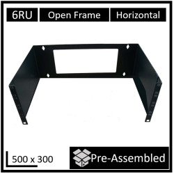 LDR Open Frame 6U Wall Mount Frame (500mm x 300mm) - Black Metal Construction