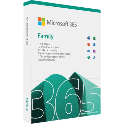 Microsoft 365 Family 2021 English APAC 1 Year Subscription Medialess for PC  Mac (LS)