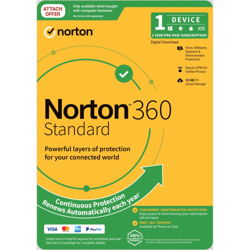 Norton 360 Standard 10GB AU 1 User 1 Device  ESD Version - Keys via Email