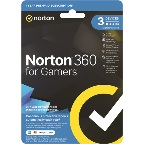 Norton 360 For Gamers 50GB AU 1 User 3 Devices OEM – ESD Keys via Email