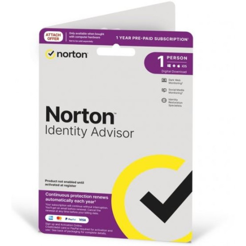 Norton Identity Advisor Plus 1 User 12 months Digital Key