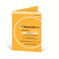Norton Security Standard 1 Device Retail Box - Compatible with PC, MAC, Android, iOS 1 Year  -  Non Subscription Edition