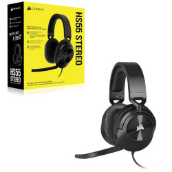 Corsair HS55 Carbon Stereo Gaming Headset, PS5 3D Audio, PS5, Switch, Discord Certified, Ultra Comfort Foam, USB (LS)