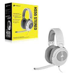 Corsair HS55 White Stereo Gaming Headset, PS5 3D Audio PS, Switch, Discord Certified, Ultra Comfort Foam, USB (LS)