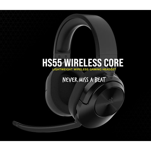 Corsair HS55 Wireless Core Carbon WL  Bluetooth, PS5, Switch. Discord Certified, Ultra Comfort Foam Gaming Headset