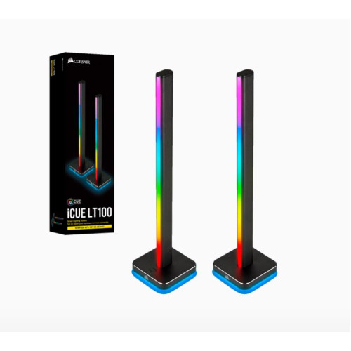 Corsair iCUE LT100 Smart Lighting Towers Starter Kit, ICUE Software, Long Last LED. Pre-set Effects.Enhanced entertainment and visual experience