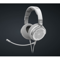 Corsair Virtuoso Pro White Natural Transparent Sound. Ultra Comfort, Open Back, Nvidia Broadcast, Uni-directional Microphone, 3.5mm. Headset,Headphone