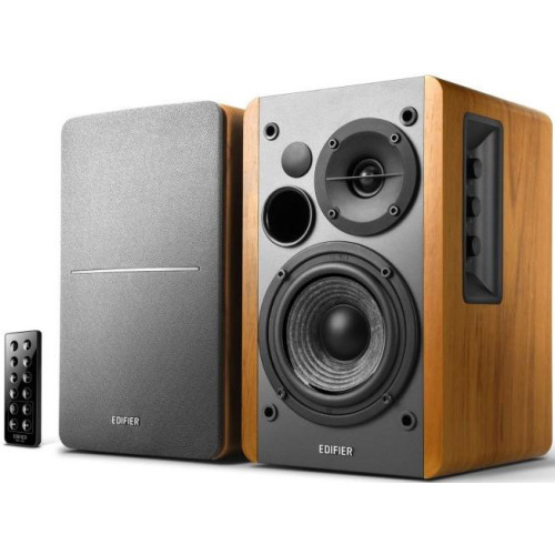 Edifier R1280DB - 2.0 Lifestyle Bookshelf Bluetooth Studio Speakers Brown - 3.5mm AUX/RCA/BT/Optical/Coaxial Connection/Wireless Remote