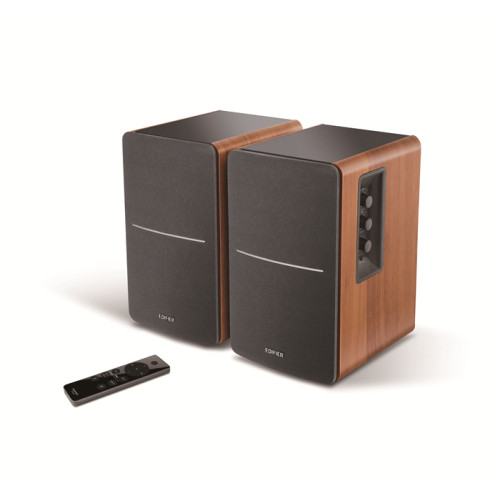 Edifier R1280DBS - 2.0 Lifestyle Bookshelf Bluetooth Studio Speakers - Optical/Coaxial, Bluetooth, Line In1, Line2, R/L: 21W+21W Brown