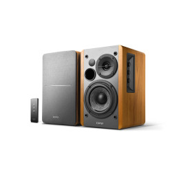 Edifier R1280T - Lifestyle Bookshelf Speakers Brown - 3.5mm AUX/Dual RCA, 42W,  MDF Wooden Enclosure