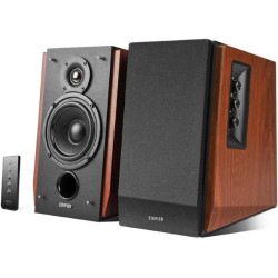 Edifier R1700BT Bluetooth Lifestyle Bookshelf Studio Speakers Brown - BT/Dual 3.5mm AUX/Limited Distortion DSP/DRC/Classic Wood Finish