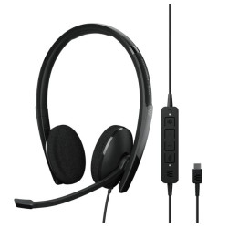 EPOS | Sennheiser ADAPT 160T USB-C II On-ear, double-sided USB-C headset with in-line call control and foam earpads. Certified for Microsoft Teams