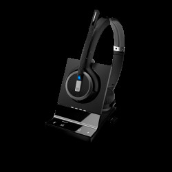 EPOS | Sennheiser Impact SDW 5064 DECT Wireless Office Binaural headset w/ base station, for PC  Mobile, with BTD 800 dongle