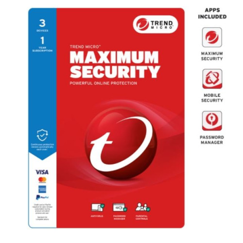 Trend Micro Maximum Security (3 Device) 1Yr Retail Mini Box Auto Renew