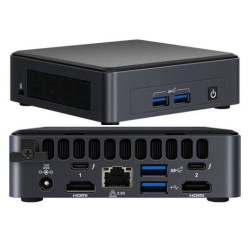 Intel NUC i5-1145G7 vPro 4.2 GHz 2xDDR4 SODIMM M.2 SSD 4xDisplays Iris Xe 2xHDMI 2xDP via USB-C 2xThuderbolt WiFi6 4xUSB GbE LAN no AC Cord