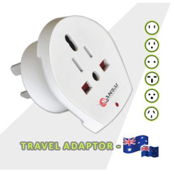 Sansai Travel Adaptor STV-018 for 240V equipment from Britain USA Europe Japan China Singapore Korea  Italy to use in Australia  NZ Hot Sealed Packl