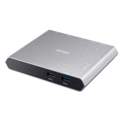 Aten Sharing Switch 2x2 USB-C, 2x Devices, 2x USB 3.2 Gen2 Ports, Power Passthrough, Remote Port Selector, Plug and Play