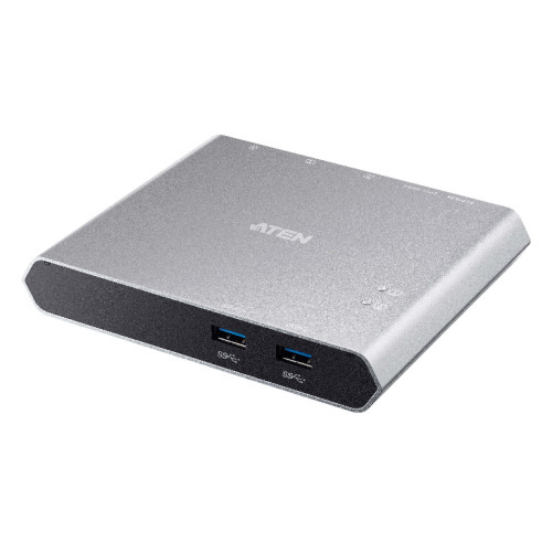 Aten Sharing Switch 2x2 USB-C, 2x Devices, 2x USB 3.2 Gen2 Ports, Power Passthrough, Remote Port Selector, Plug and Play