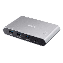 Aten Sharing Switch Gen2 2x4 USB-C, 2x PC, 4x USB 3.2 Gen2 Ports (1x USB-C), Power Passthrough, OSX  Windows Compatible, Plug and Play