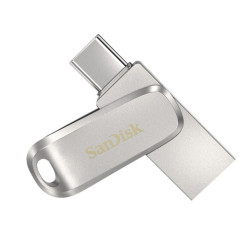 SanDisk 256GB Ultra Dual Drive Luxe USB-C  USB-A Flash Drive Memory Stick 150MB/s USB3.1 Type-C Swivel for Android Smartphones Tablets Macs PCs