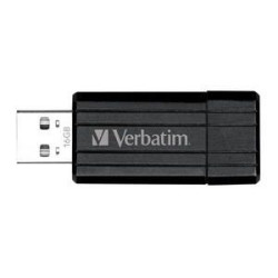 Verbatim Store'n'Go Pinstripe USB 2.0 Drive 16GB, Slim Retractable Design, Limited Lifetime Warranty (Black)