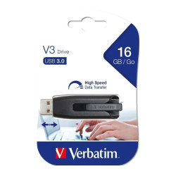 Verbatim 16GB V3 USB3.0 Grey Store'n'Go V3; Rectractable USB Storage Drive Memory Stick