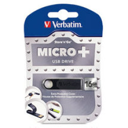 (LS) Verbatim 16GB Micro+ USB2.0 Bl Store N Go, Lifetime Warranty (LS> 49063)