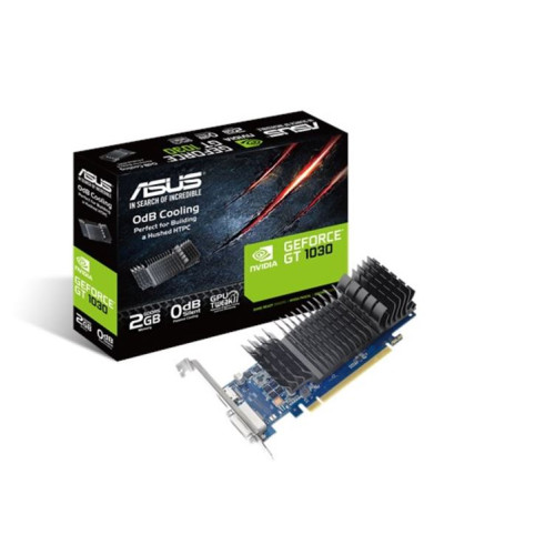 ASUS nVidia GeForce GT1030-SL-2G-BRK 2GB GDDR5 Low Profile Graphics Card with Bracket For Silent HTPC Build (With I/O Port Brackets)