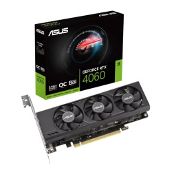 ASUS nVidia GeForce RTX4060-O8G-LP-BRK  RTX4060 LP BRK OC Edition 8GB GDDR6 2490MHz Boost Clock, RAM 17Gbps, 2xDP, 2xHDMI