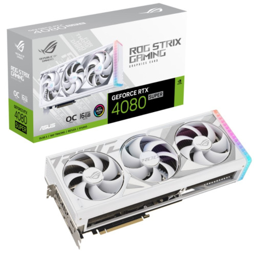 ASUS nVidia GeForce ROG-STRIX-RTX4080S-O16G-WHITE RTX4080 SUPER 16GB GDDR6X White OC Edition