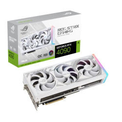 ASUS nVidia GeForce ROG-STRIX-RTX4090-O24G-WHITE RTX 4090 24GB GDDR6X White OC Edition 2610 MHz Boost Clock, RAM 21 Gbps, 3xDP, 2xHDMI (White)