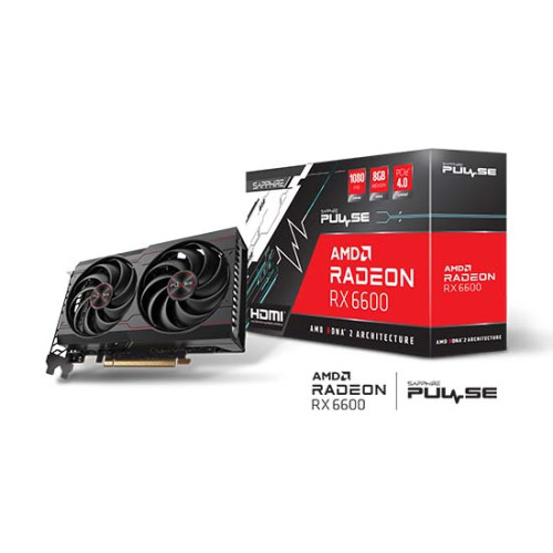 SAPPHIRE PULSE AMD RADEON™ RX 6600 Gaming Graphics Card 8GB GDDR6, AMD RDNA 2, HDMI/DP (11310-01-20G)